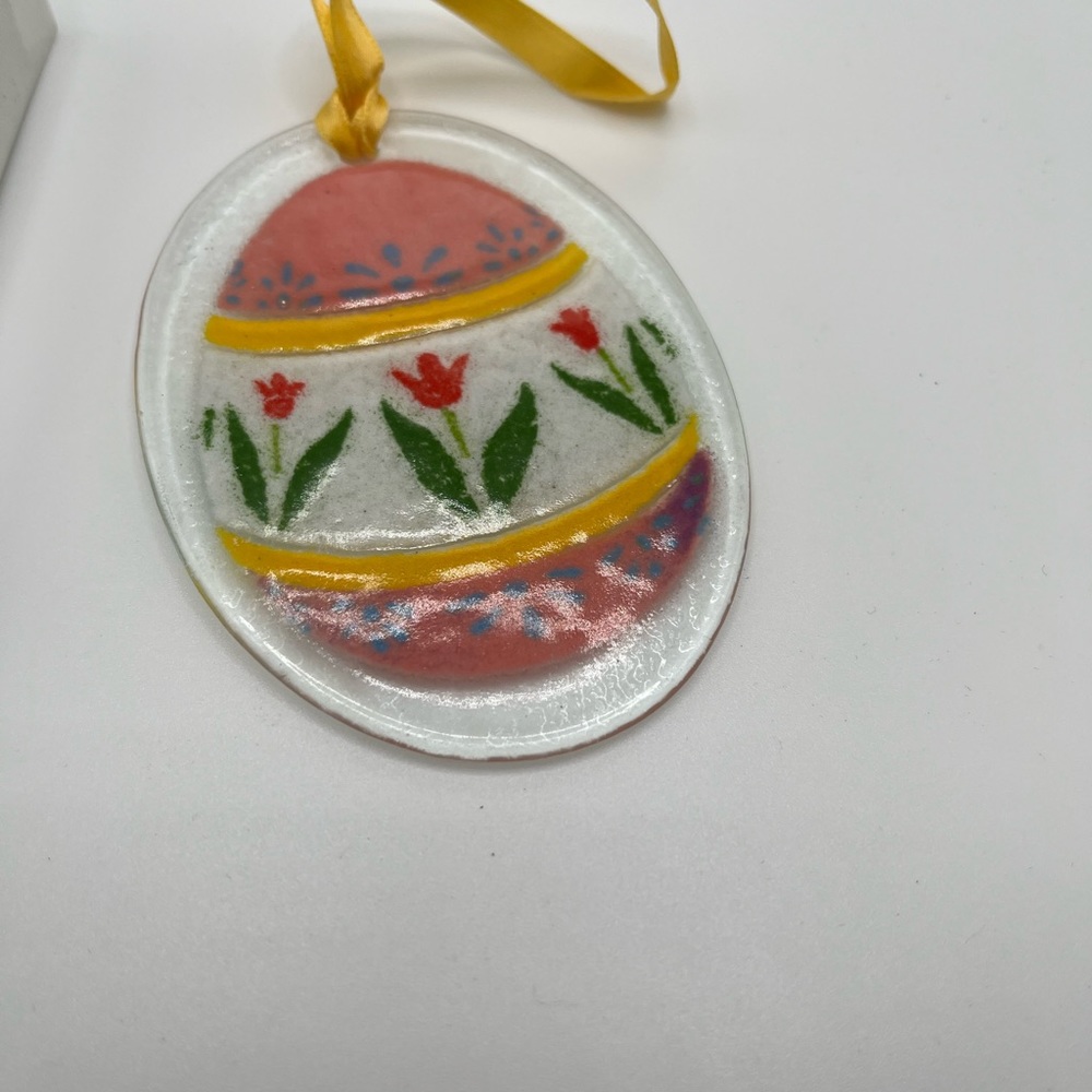 Vintage Peggy Karr Glass Easter Chick /  Spring Ornament
